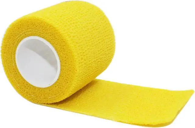 Alt view image 2 of 7 - COMOmed Self Adherent Cohesive Bandage 2"x5 Yards First Aid Bandages Stretch Sport Athletic Wrap Vet Tape for Wrist Ankle Sprain and Swelling,Yellow 6 Rolls