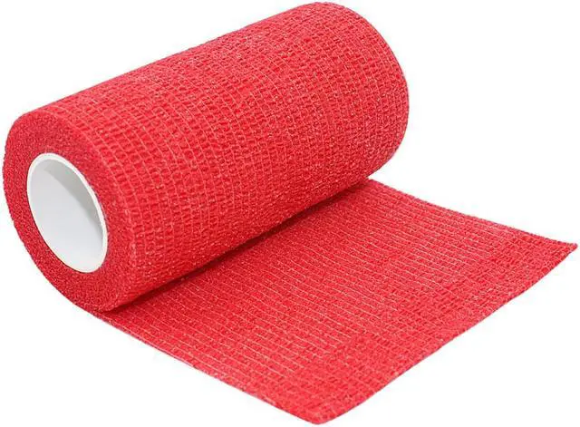 Alt view image 4 of 7 - COMOmed Self Adherent Cohesive Bandage Latex 4"x5 Yards First Aid Bandages Stretch Sport Wrap Athletic Tape for Wrist Ankle Sprain and Swelling,Red 6 Rolls