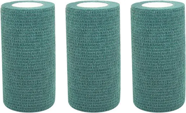 Alt view image 4 of 7 - COMOmed Self Adherent Cohesive Bandage Latex 4"x5 Yards First Aid Bandages Stretch Sport Wrap Athletic Tape for Wrist Ankle Sprain and Swelling,Dark Green 6 Rolls