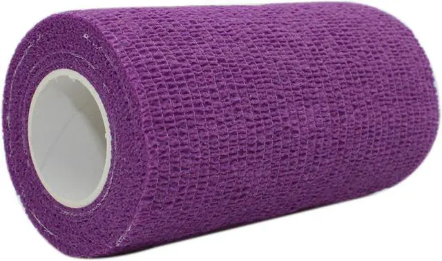 Alt view image 2 of 7 - COMOmed Self Adherent Cohesive Bandage Latex 4"x5 Yards First Aid Bandages Stretch Sport Wrap Athletic Tape for Wrist Ankle Sprain and Swelling,Purple 6 Rolls