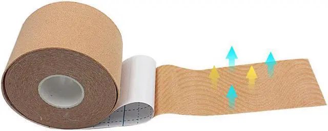 Alt view image 4 of 7 - COMOmed Kinesiology Tape Water Resistant Uncut Sports Tape - 2 in x 16.5 ft - Professional Kinesiology Therapeutic Sports Tape,Tan, Latex Free