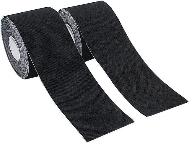 Alt view image 2 of 7 - COMOmed Kinesiology Tape Water Resistant Uncut Sports Tape - 2 in x 16.5 ft - Professional Kinesiology Therapeutic Sports Tape,Black, Latex Free 2Rolls