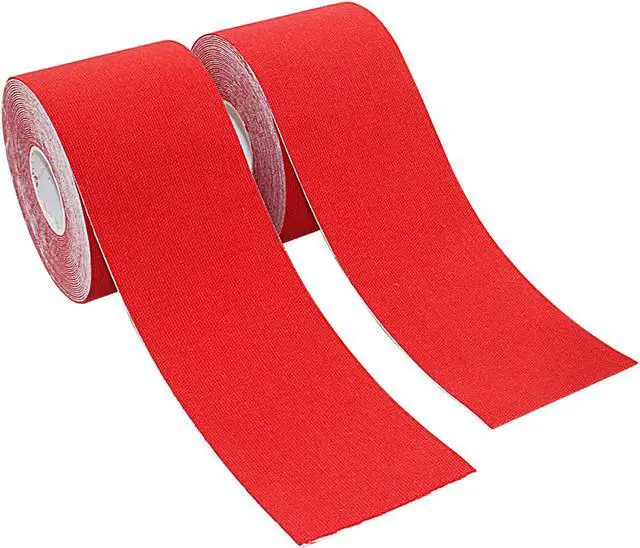 Alt view image 2 of 7 - COMOmed Kinesiology Tape Water Resistant Uncut Sports Tape - 2 in x 16.5 ft - Professional Kinesiology Therapeutic Sports Tape,Red, Latex Free 2Rolls