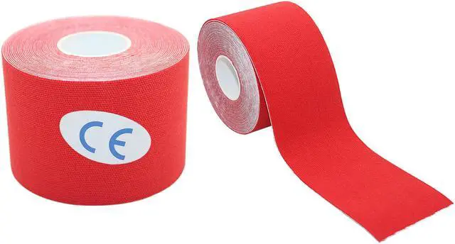 Alt view image 3 of 7 - COMOmed Kinesiology Tape Water Resistant Uncut Sports Tape - 2 in x 16.5 ft - Professional Kinesiology Therapeutic Sports Tape,Red, Latex Free 2Rolls