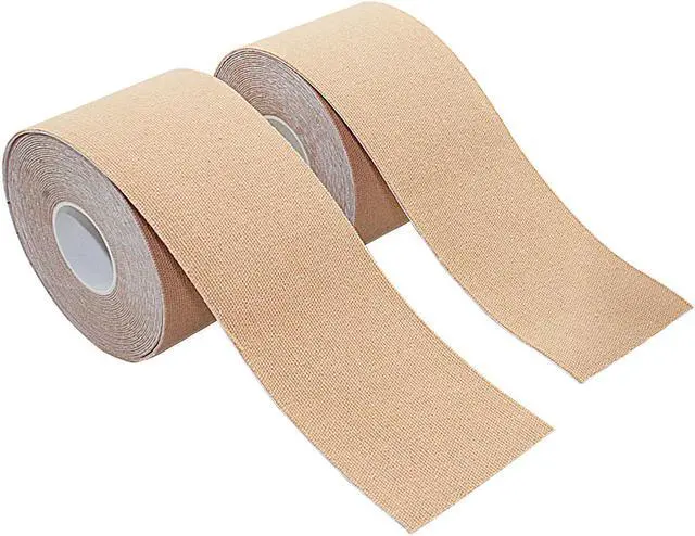 Alt view image 2 of 7 - COMOmed Kinesiology Tape Water Resistant Uncut Sports Tape - 2 in x 16.5 ft - Professional Kinesiology Therapeutic Sports Tape,Black, Latex Free 2Rolls Beige