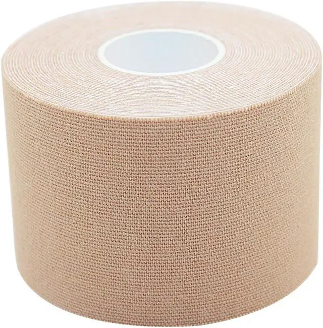 Alt view image 5 of 7 - COMOmed Kinesiology Tape Water Resistant Uncut Sports Tape - 2 in x 16.5 ft - Professional Kinesiology Therapeutic Sports Tape,Black, Latex Free 2Rolls Beige