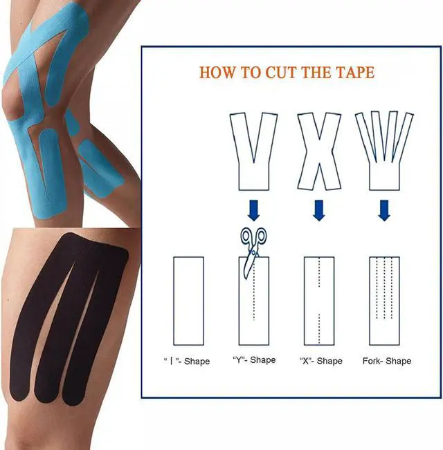 Alt view image 7 of 7 - COMOmed Kinesiology Tape Water Resistant Uncut Sports Tape - 2 in x 16.5 ft - Professional Kinesiology Therapeutic Sports Tape,Black, Latex Free 2Rolls Red