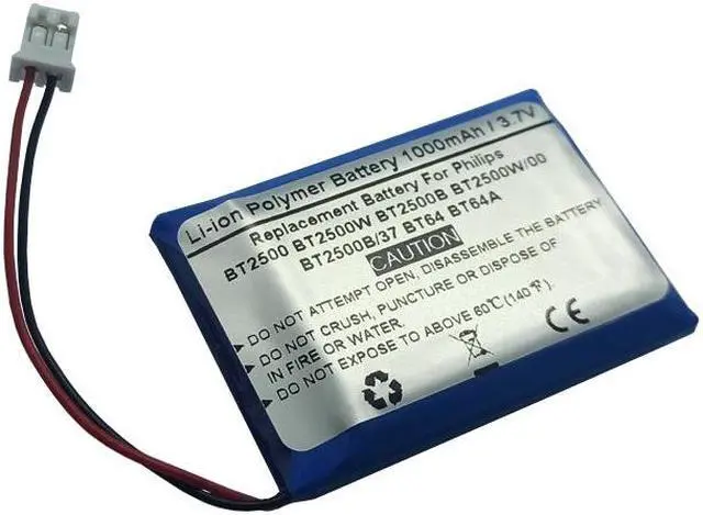 Alt view image 2 of 2 - 1000mAh 3.7V Replacement Battery for Philip s BT2500 BT2500W BT2500B BT2500W/00 BT2500B/37 BT64 BT64A