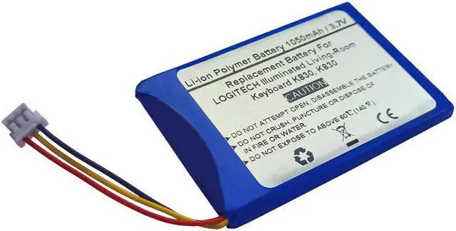 Alt view image 2 of 2 - 3.7V 1050mAh Replacement Battery for LOGITECH IIIuminated Living-Room Keyboard K830, K830, LOGITECH 533-000112, LOGITECH L/N 1406