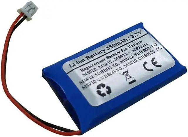 Main image of 350mAh 3.7V Replacement Battery for Unitech MS910, MS910-CUBB00-SG, MS910-CUBB00-TG, MS912, MS912+, MS912-5UBB00-SG, MS912-5UBB00-TG, MS912m,1414786, 1615058, 682030R