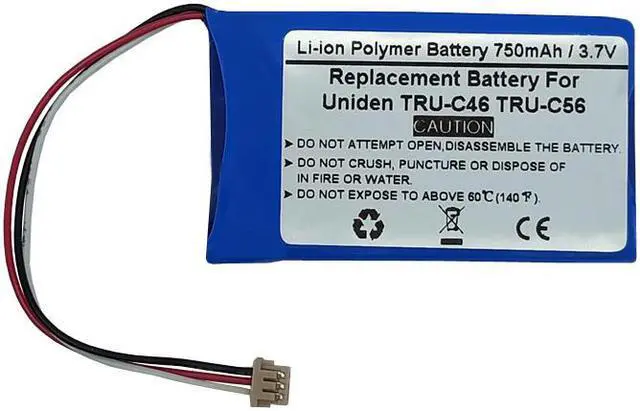 Main image of 750mAh 3.7V Replacement Battery for Uniden TRU-C46 TRU-C56,BBTY0471001 BT-925