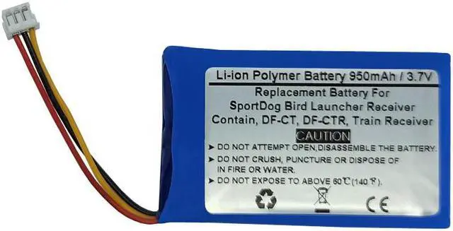 Main image of 950mAh 3.7V Replacement Battery for SportDog Bird Launcher Receiver, Contain, DF-CT, DF-CTR, Train Receiver, SAC00-16365