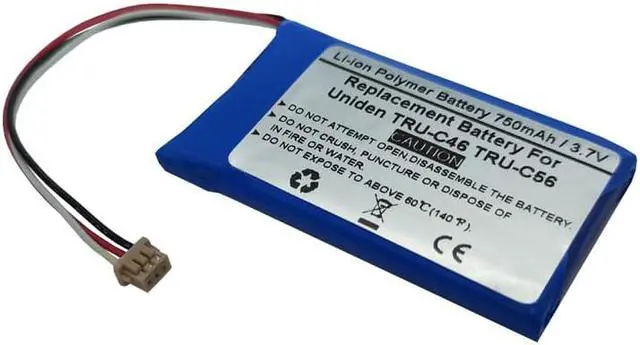 Alt view image 2 of 2 - 750mAh 3.7V Replacement Battery for Uniden TRU-C46 TRU-C56,BBTY0471001 BT-925