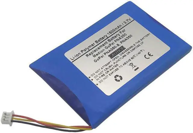 Alt view image 2 of 2 - 3.7V 1600mAh Replacement GPS Navigator Battery for Medion Gopal PNA350, Gopal PNA350-S, PNA350