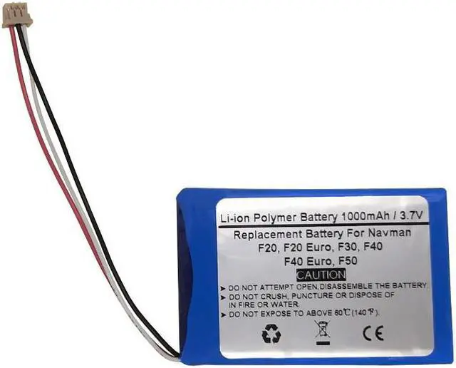 Main image of 3.7V 1000mAH Replacement Battery for NAVMAN F20, F20 Euro, F30, F40, F40 Euro, F50, BT000021C
