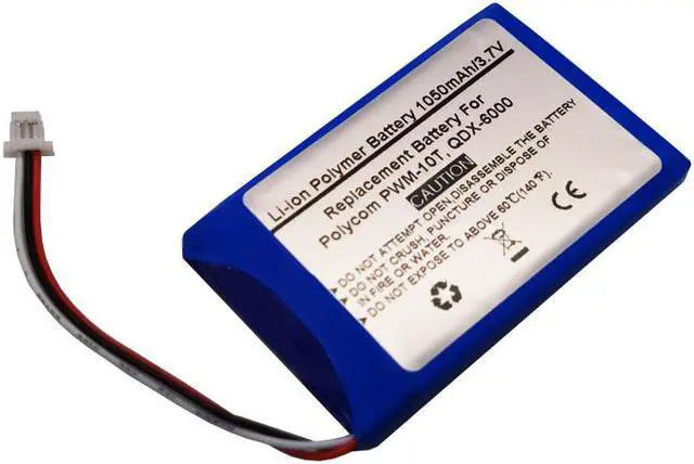 Alt view image 2 of 2 - 3.7V 1050mAh Replacement Battery for POLYCOM Wireless SoundStation PWM-10T, QDX-6000, 2200-32400-001
