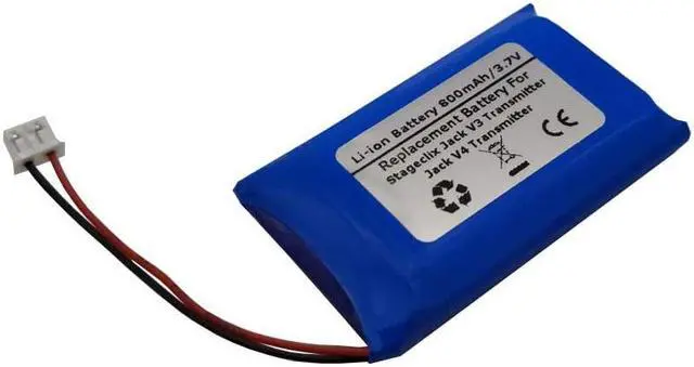 Alt view image 2 of 2 - 3.7V 800mAH Replacement Battery for Stageclix Jack V3 Transmitter, Jack V4 Transmitter Wireless Headset