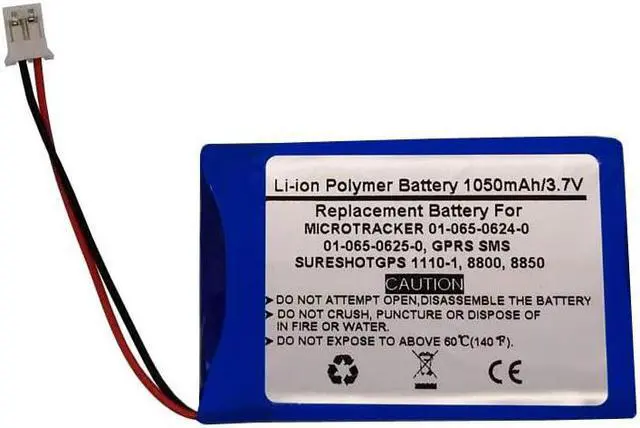 Main image of 3.7V 1050mAH Replacement Battery for MICROTRACKER 01-065-0624-0, 01-065-0625-0, GPRS SMS, SURESHOTGPS 1110-1 8800 8850, 039B 1/LIP553450UC
