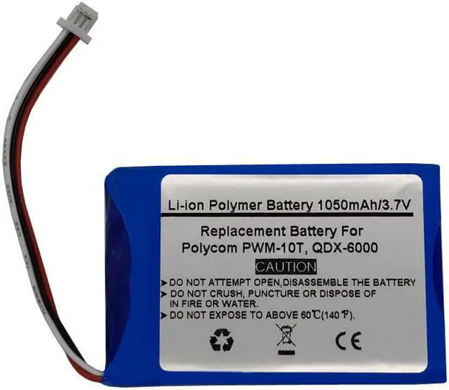 Main image of 3.7V 1050mAh Replacement Battery for POLYCOM Wireless SoundStation PWM-10T, QDX-6000, 2200-32400-001