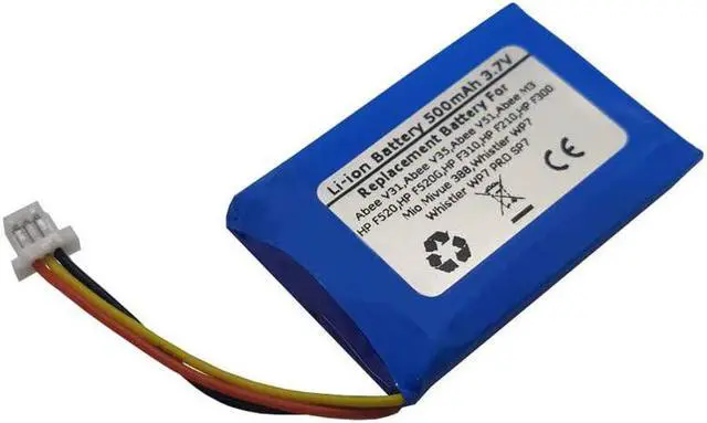 Alt view image 2 of 2 - 3.7V 500mAh Replacement Battery for Abee V31,Abee V35,Abee V51,Abee M3,HP F520,HP F520G,HP F310,HP F210,HP F300,Mio Mivue 388,Whistler WP7,Whistler WP7 PRO SP7,Mio 582535, Mio (1ICP6/26/36)