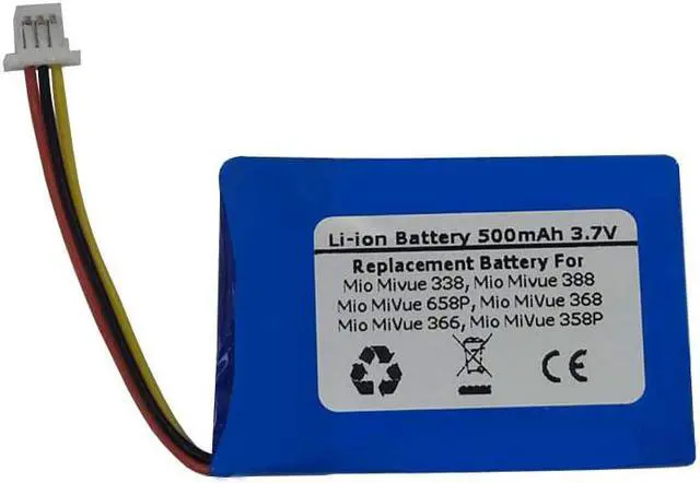 Main image of 3.7V 500mAh Replacement GPS Navigator Battery for Mio Mivue 338,Mio Mivue 388,Mio MiVue 658P,Mio MiVue 368,Mio MiVue 366,Mio MiVue 358P,TPC402339