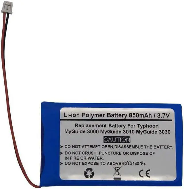 Main image of 3.7V 850mAh Replacement Battery for Typhoon MyGuide 3000 MyGuide 3010 MyGuide 3030, HA652601BB