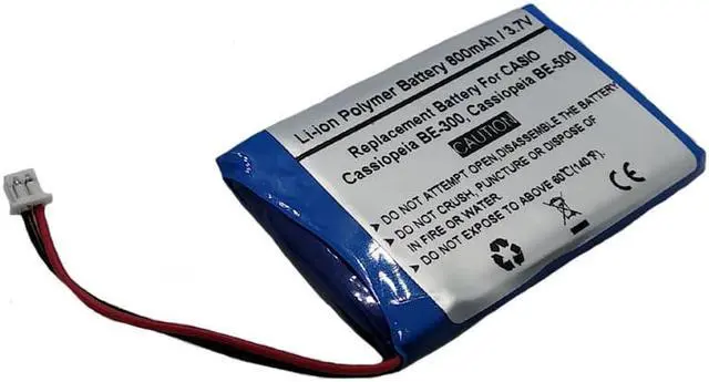 Alt view image 2 of 2 - 800mAh/3.7V Replacement Battery for CASIO Cassiopeia BE-300, Cassiopeia BE-500, CASIO CGA-1-105A
