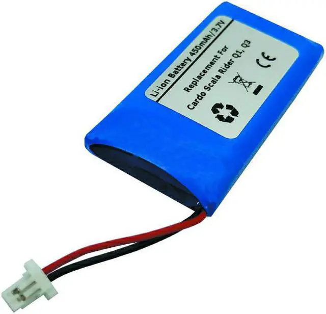 Alt view image 2 of 2 - 3.7V/450mAh Replacement Battery for Cardo Scala Rider Q1, Q3 Bluetooth Headsets