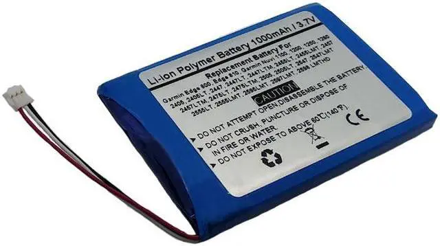 Alt view image 2 of 2 - 3.7V 1000mAh GPS Navigator Replace Battery for Garmin Edge 800, Edge 810, Garmin Nuvi 1100, 1200, 1250, 1260, Garmin Nuvi 2405, 2405LT, 2447, 2447LT, 2447LTM, 2455LT, 2455LMT, 2457, 2457LTM, 2475LT