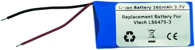 Main image of 260mAh/3.7V Replacement Battery for Vtech LS6475-3 Wireless Headset