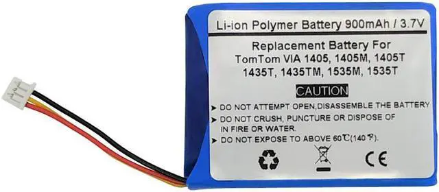 Main image of 900mAh Battery for Tomtom VIA 135,135M,1405,1405M,1405T,1435,1435T,1435TM,1535,1535, Tomtom Live 1535, 1535M,1535TM,1535M Live,1605,1605TM,Tomtom Go 1535 Live,1535M Live,6027A0114501 KL1 Z1230 4EN52