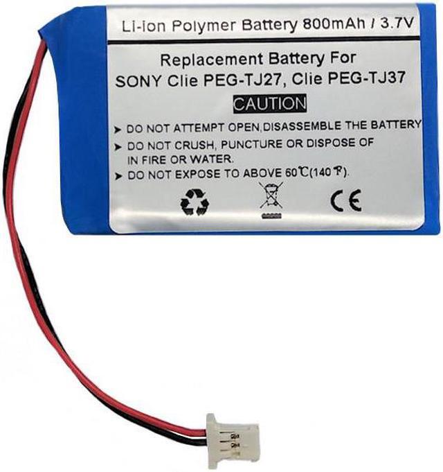 Main image of 800mAh/3.7V Replacement Battery for Sony Clie PEG-TJ27, Clie PEG-TJ37, Sony Clie TJ25, TJ35, Clie PEG-T400, PEG-T410, PEG-T415, PEG-T425, PEG-T600, Sony UP553048-A6H
