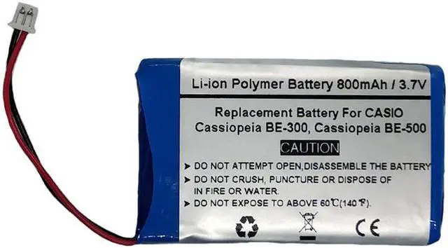 Main image of 800mAh/3.7V Replacement Battery for CASIO Cassiopeia BE-300, Cassiopeia BE-500, CASIO CGA-1-105A