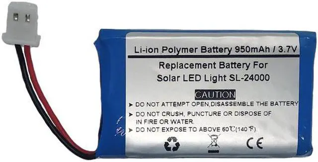 Main image of 3.7V/950mAh Replacement Battery for Solar LED Light SL-24000, 24-800-002