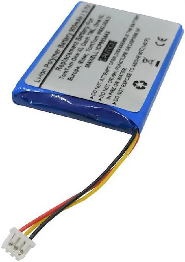 Alt view image 2 of 2 - 3.7V/900mAh Replacement Battery for Tomtom One XL Dach TML, One XL Europe, Rider, F650010252, F709070710, Tomtom 4N00.004.2, MAXELL ICP653443