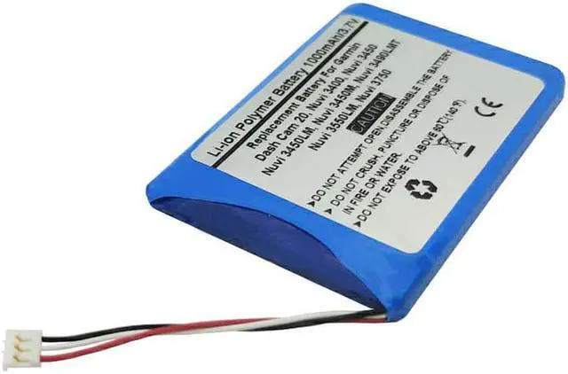 Alt view image 2 of 4 - 3.7V/1000mAh Replacement GPS Navigator Battery for Garmin Dash Cam 20, Nuvi 3400, Nuvi 3450, Nuvi 3450LM, Nuvi 3450M, Nuvi 3490LMT, Nuvi 3550LM, Nuvi 3750,361-00046-00