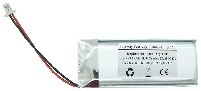 Main image of STARTONG 800mAh 3.7V Replacement Battery Compatible with Sena GT-Air II, J-Cruise II, SHOEI Neotec II, SRL-01 (SP51), SRL2 Wireless Headphones, Earphones, Helmet intercom, PTC802050, SNO-802050PC-SE