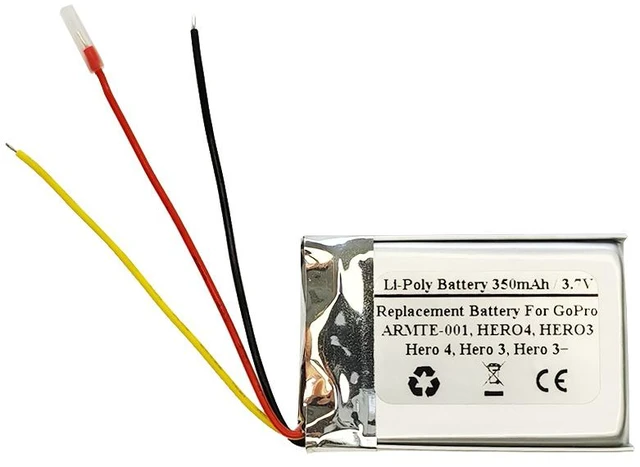 Main image of 350mAh 3.7V Replacement Battery for GoPro Wi-Fi Remote, ARMTE-001, HERO4, HERO3, Hero 4, Hero 3, Hero 3+, YD362937P