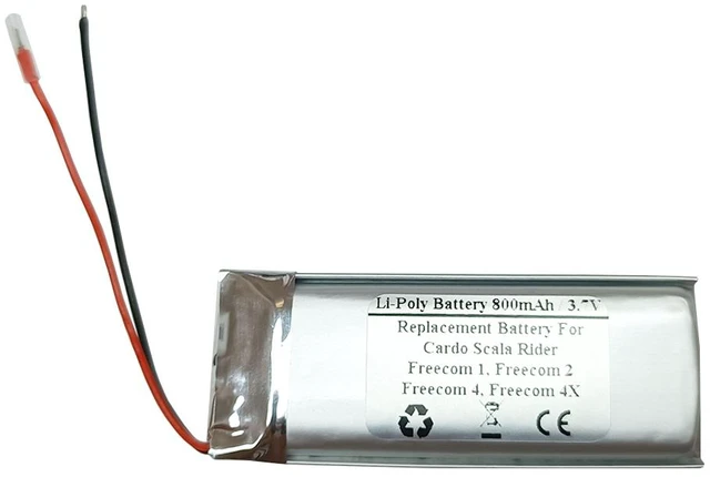 Main image of 800mAH 3.7V Replacement Battery for Cardo Scala Rider Freecom 1, Scala Rider Freecom 2, Scala Rider Freecom 4, Scala Rider Freecom 4X, BAT00008