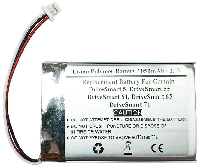 Main image of 1050mAh 3.7V Replacement GPS Navigator Battery for Garmin DriveSmart 5, DriveSmart 55, DriveSmart 61, DriveSmart 65, DriveSmart 71, 361-00056-08