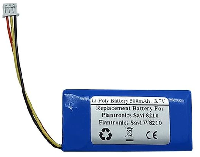 Main image of 3.7V 500mAh Replacement Battery for Plantronics Savi 8210, Savi W8210 Wireless Headset, 202555-01, 211425-01 (USN-602040PCN)