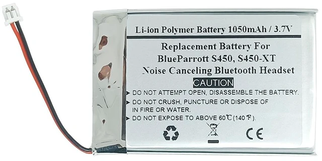 Main image of 1050mAh 3.7V Replacement Battery for BlueParrott S450, S450-XT Noise Canceling Bluetooth Headset, USN-523450PC-BL