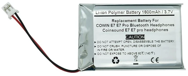 Main image of 1800mAh 3.7V Replacement Battery for COWIN E7 E7 Pro Bluetooth Headphones, Coinsound E7 E7 pro Headphones