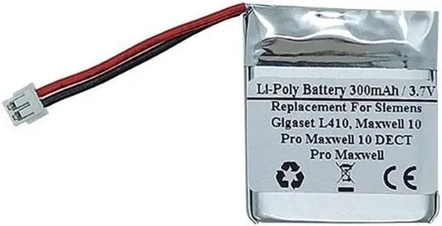 Main image of 300mAh 3.7V Replacement Battery For Siemens Gigaset L410, Maxwell 10, Pro Maxwell, Pro Maxwell 10 DECT, Compatible Battery Part Number: F39033-V328-C901 S30852-D2240-X1 V30145-K1310-X448