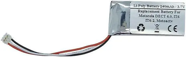 Main image of 240mAh 3.7V Replacement Battery For Motorola DECT 6.0, IT6, IT6-2, Motoactv, Compatible Battery Part Number: Motorola 61638C, SNN5904A, SNN5904A