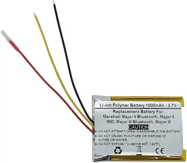 Main image of 1000mAh 3.7V Replacement Battery For Marshall Major II Bluetooth Major II MID Major III Bluetooth Major III Bluetooth headphones, VDL603040