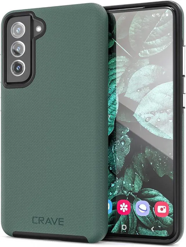 Main image of Dual Guard Case, Shockproof Protection Dual Layer for Samsung Galaxy S21 FE, S21 FE 5G - Forest Green
