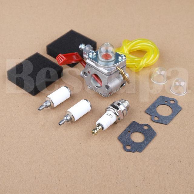 Alt view image 2 of 3 - Carburetor Air Filter Kit For Homelite ST155 ST185BC ST275 ST285BC ST145 ST155 ST175BC ST175C Replacement Walbro WT-220 WT-318