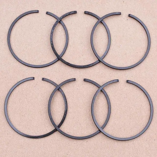Alt view image 2 of 3 - 6Pcslot 44MM Piston Ring For Husqvarna 49 42 51 55 246 351 353 350 345 340 346 Chainsaw Replacement Parts 503289010