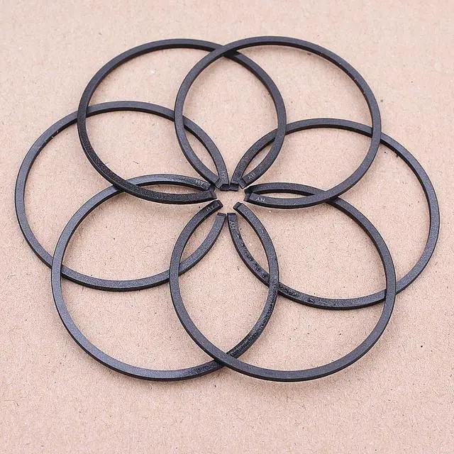 Alt view image 3 of 3 - 6Pcslot 44MM Piston Ring For Husqvarna 49 42 51 55 246 351 353 350 345 340 346 Chainsaw Replacement Parts 503289010